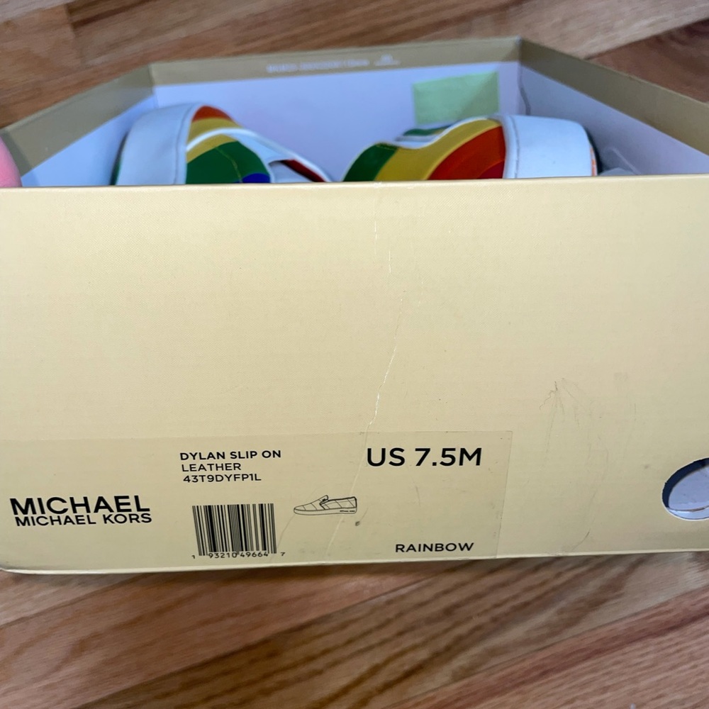 Michael Kors Dylan Slip on Rainbow Shoe w box - Picture 6 of 6